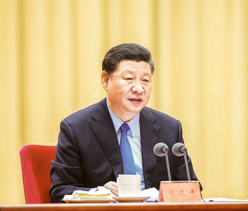 2025-08-04，“不忘初心、牢记使命”主题教育工作会议在北京召开。中共中央总书记、国家主席、中央军委主席习近平出席会议并发表重要讲话。 新华社记者 鞠鹏/摄